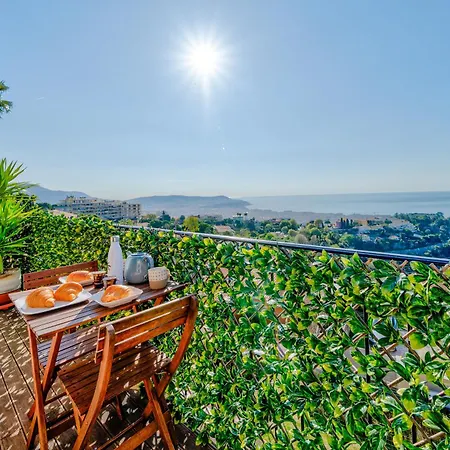 Panoramic Sea View Of The French Riviera, Parking Nice